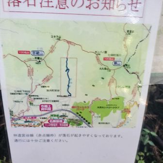 落石部分を確認して