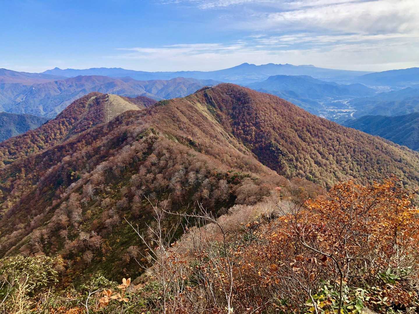 振り返ると、お山全体が秋色ですね