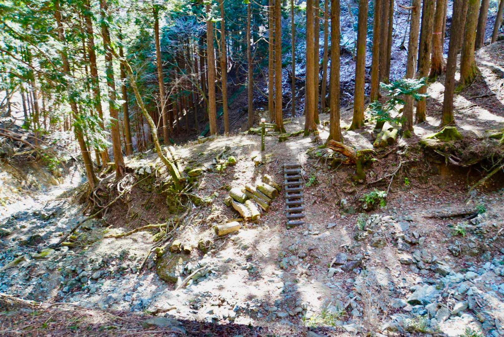 山肌はエメラルドグリーン💚