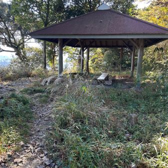 ちょっと降りたところに東屋が。マジできつかったので、寝っ転がりました（笑）
人がいないからできる荒業。