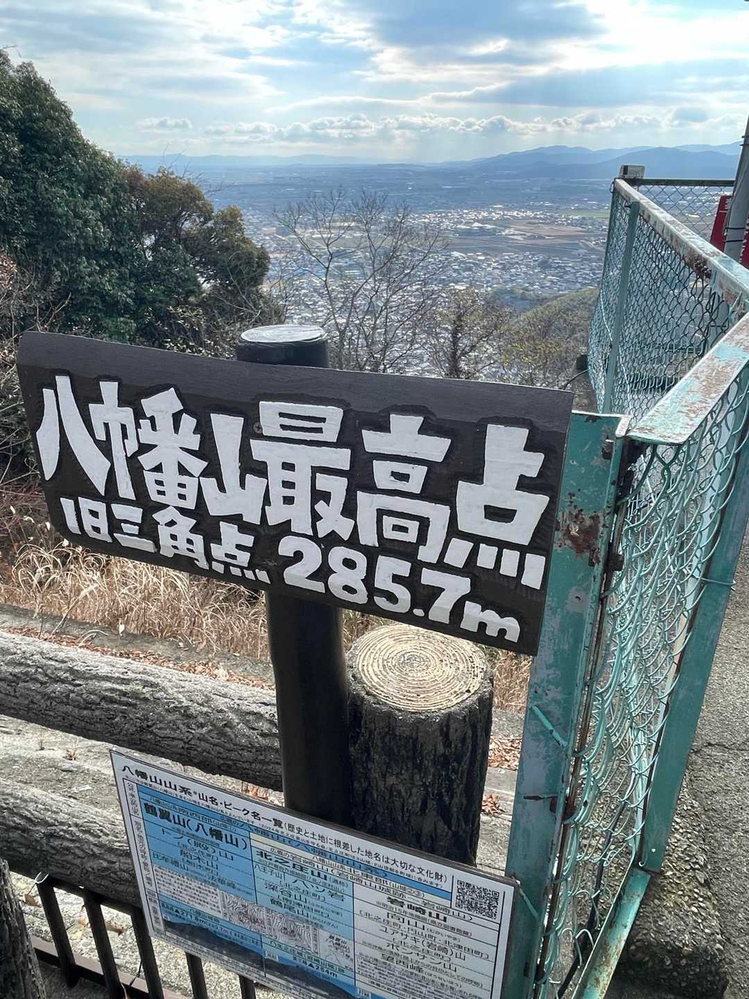 鶴翼山-西ノ丸-八幡神社登山口-八幡山ロープウェイ前バス停 縦走コースの写真