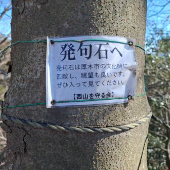 「発句石は厚木市の文化財に匹敵し(匹敵？)、眺望も良いです。ぜひ入って見てください。」
【西山を守る会】

地元の団体と地方自治体の意見が正反対