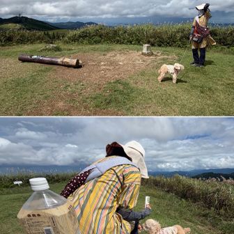20分ほどで山頂へ(870mP△生石山)　給水と犬のオヤツ休憩