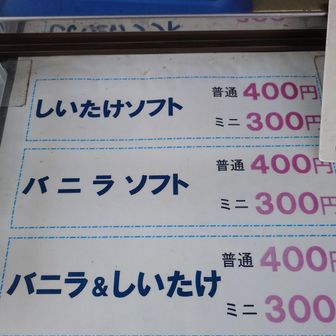 ん？
道の駅ソフトクリーム🍦でシメ！
と思ったら…しいたけソフト‼️(笑)