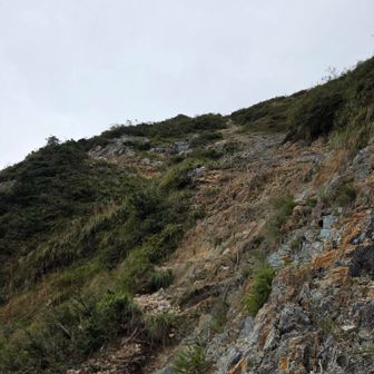 長くて急なロープ場、これを登れば山頂です