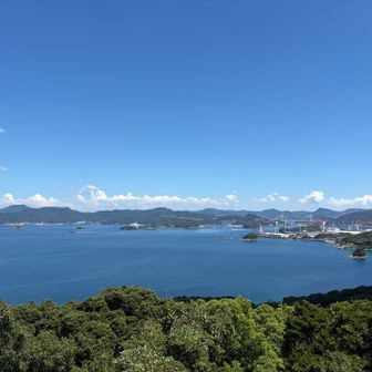 長崎港。香焼の造船所も見える