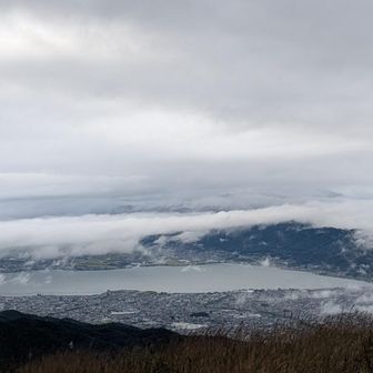 諏訪湖の左側には富士山🗻みえるはずだけど^^;
