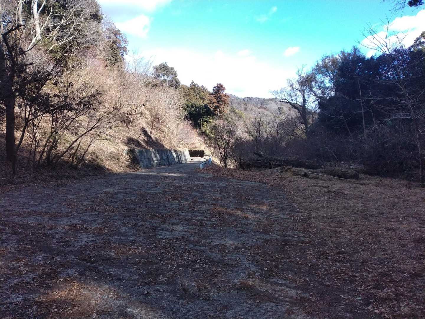 上の駐車場まで下りて来ました。帰りは林道経由で歩きます。