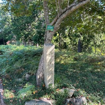 標識に「三好山（芥川城跡）182.7m」
石碑に「城山城址」