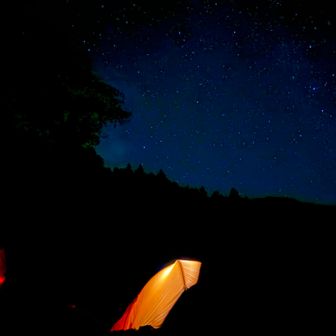 夜中は星空