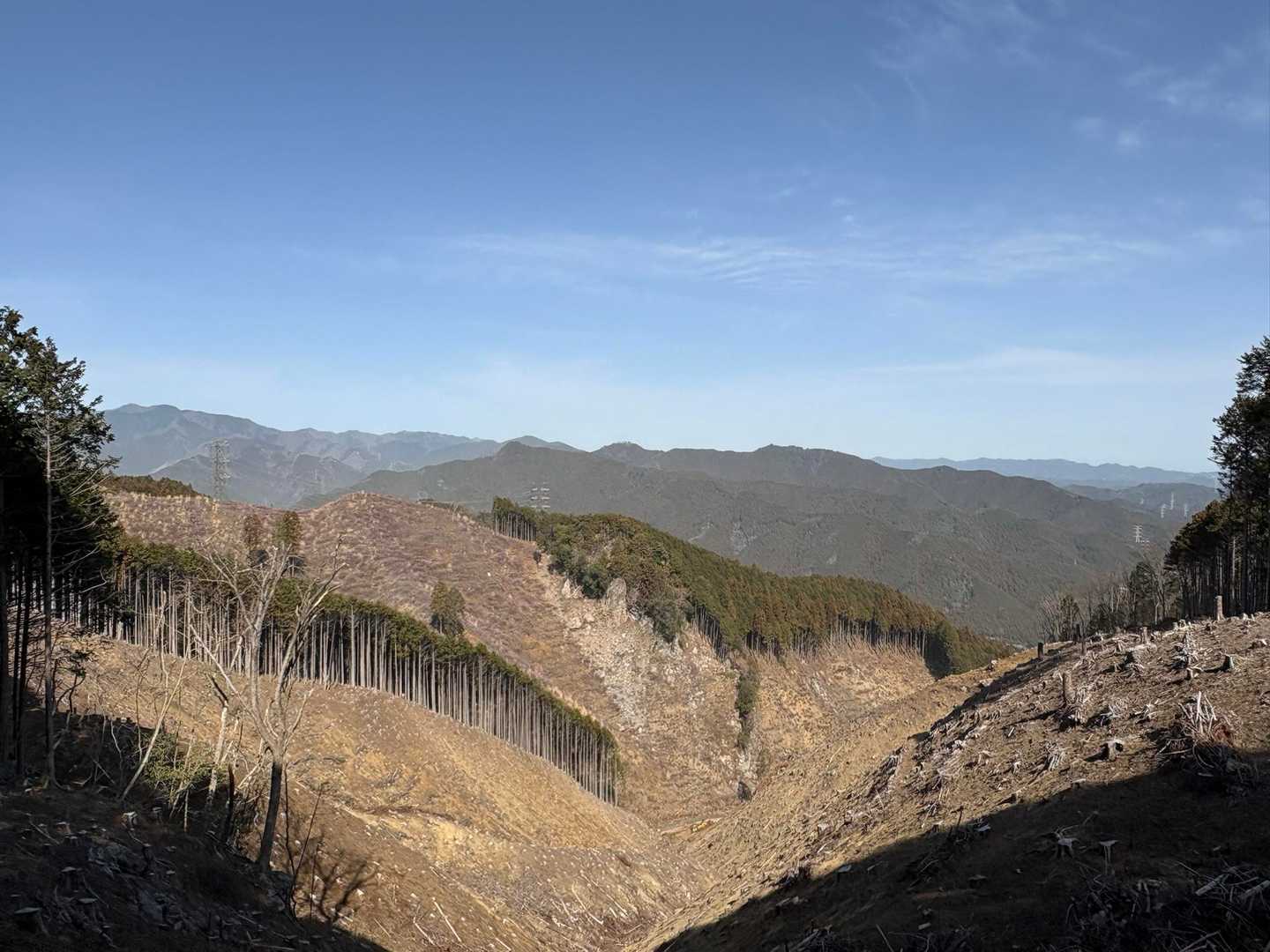 高水山や棒ノ折山が見える