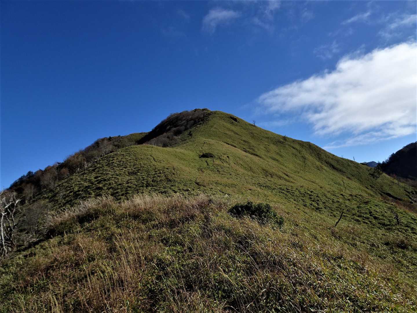 前烏帽子山を振り返る。ここを下りてきました。