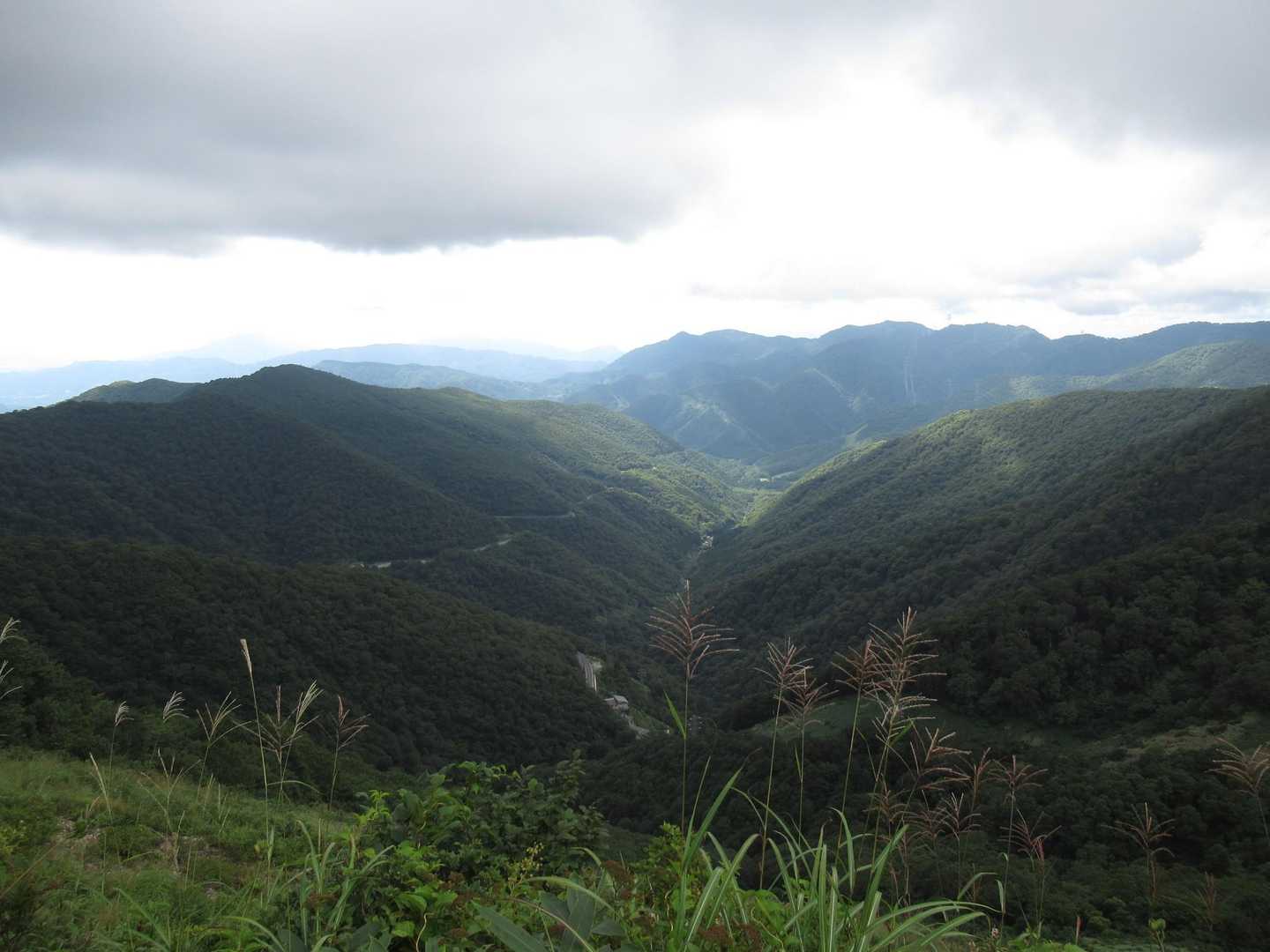 
うえには☁
下には山

ススキ🌾越しに…
少しずつ 秋の予感？