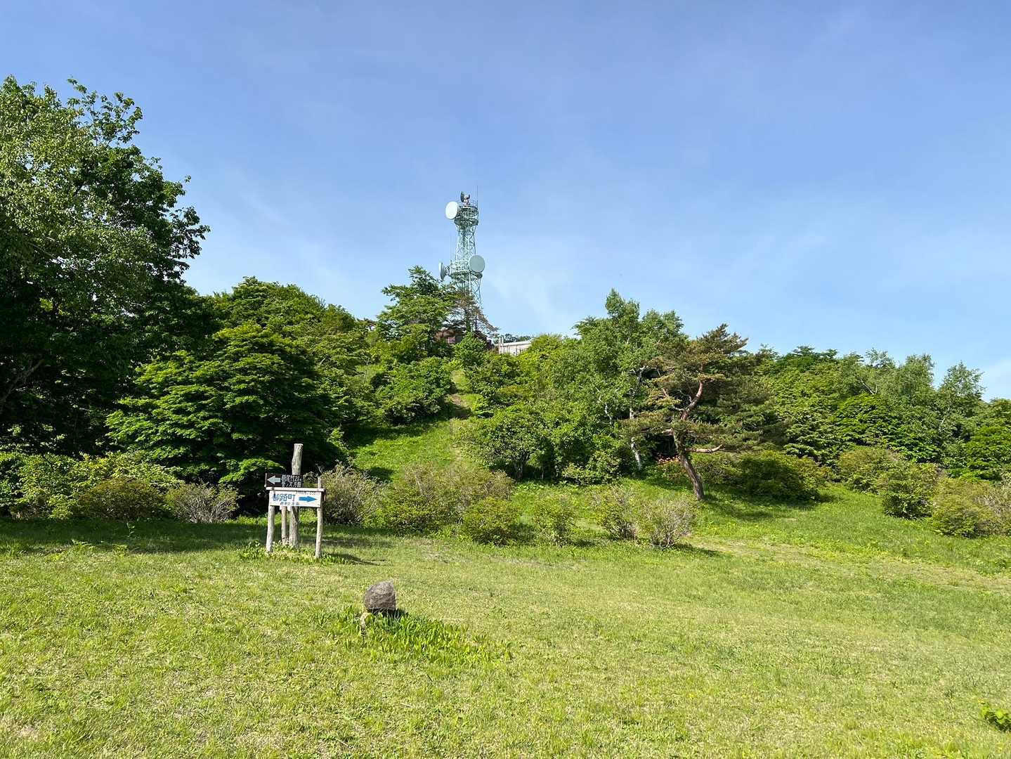 頂上は青空でした。