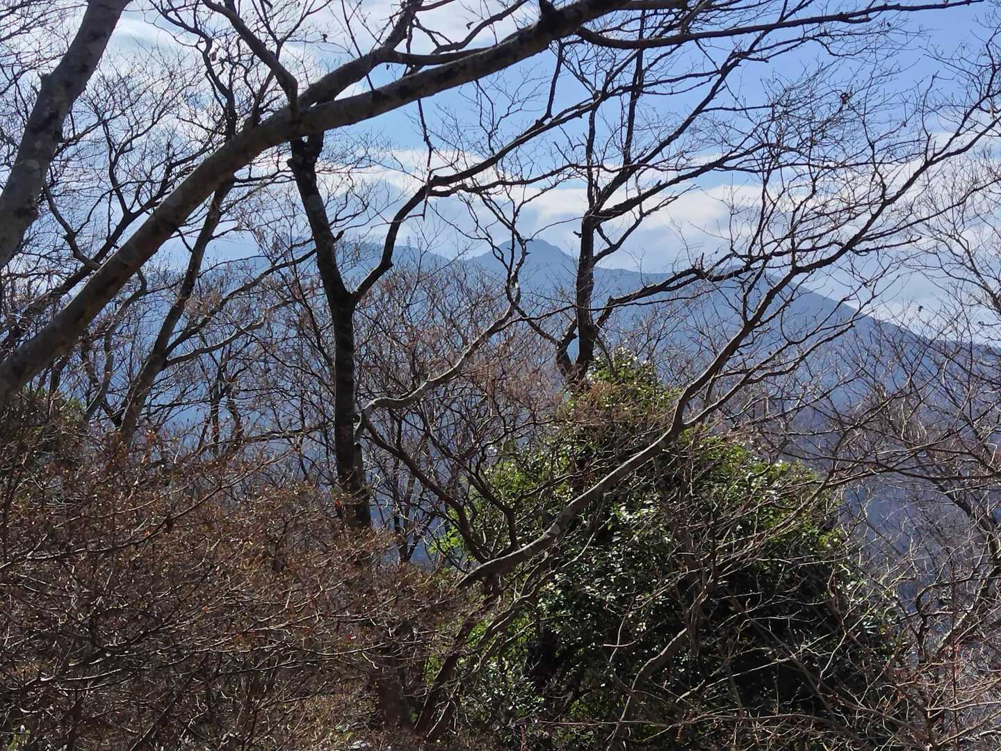 筑波山が見えました　ここから見る筑波山は尖りが3つ見えます