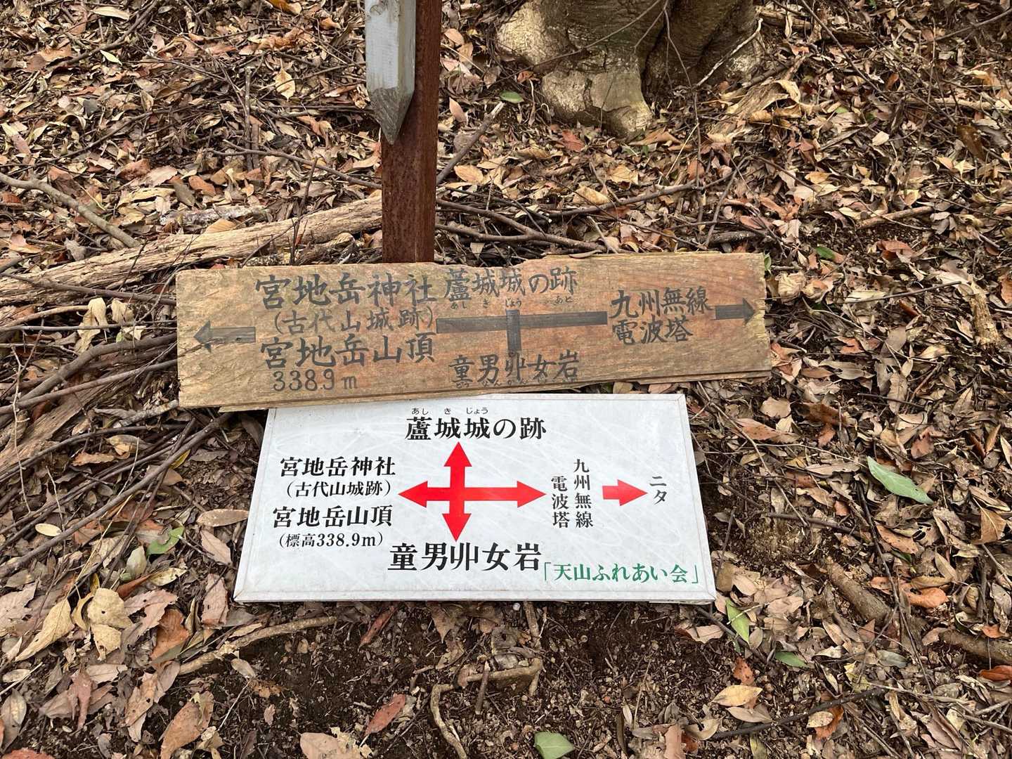 分岐　次は宮地岳へ