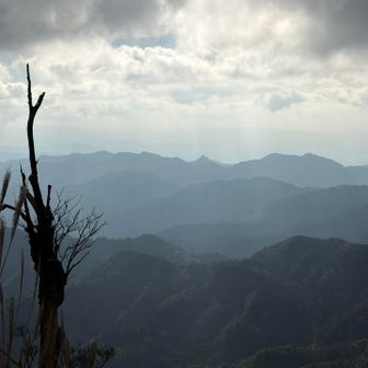 曇っていて久住は見えない