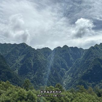 ルミエスタホテル付近から霞沢岳と三本槍