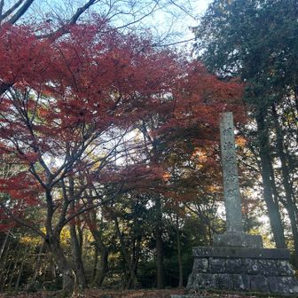 記念碑と紅葉🍁