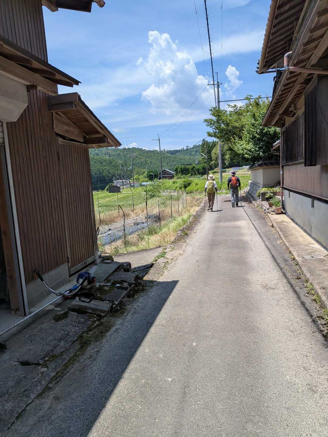 田園地帯に出たら車道が続く
長閑だけど暑い〜