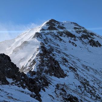 大喰岳の稜線は爆風❄