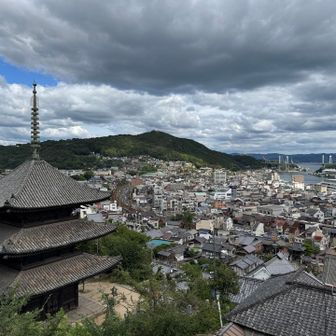 遠くにしまなみ街道の橋が見えました
