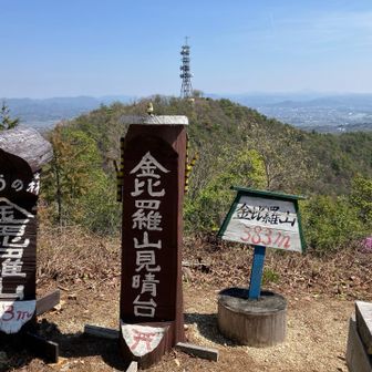 いつも空いてる金毘羅山から明王山。