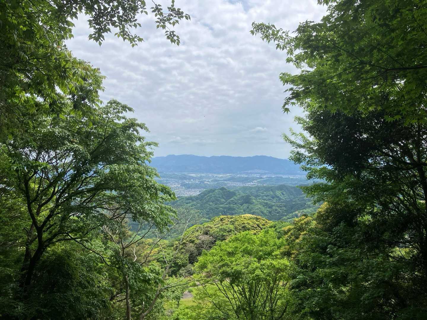 標高400m地点の展望所。ベンチあって休憩できます。ありがたやー