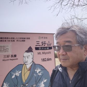 三好長慶と三好山の看板
