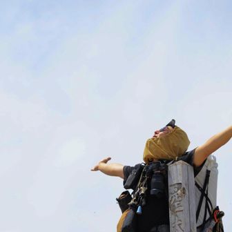 空木到着で空も青空