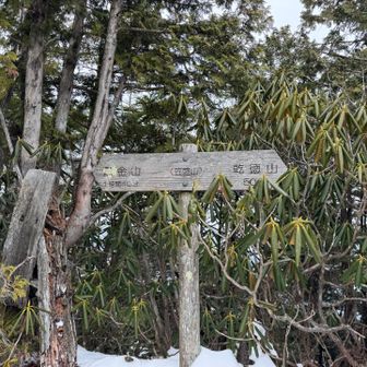 いつも行きは気付かない笠盛山の標柱…