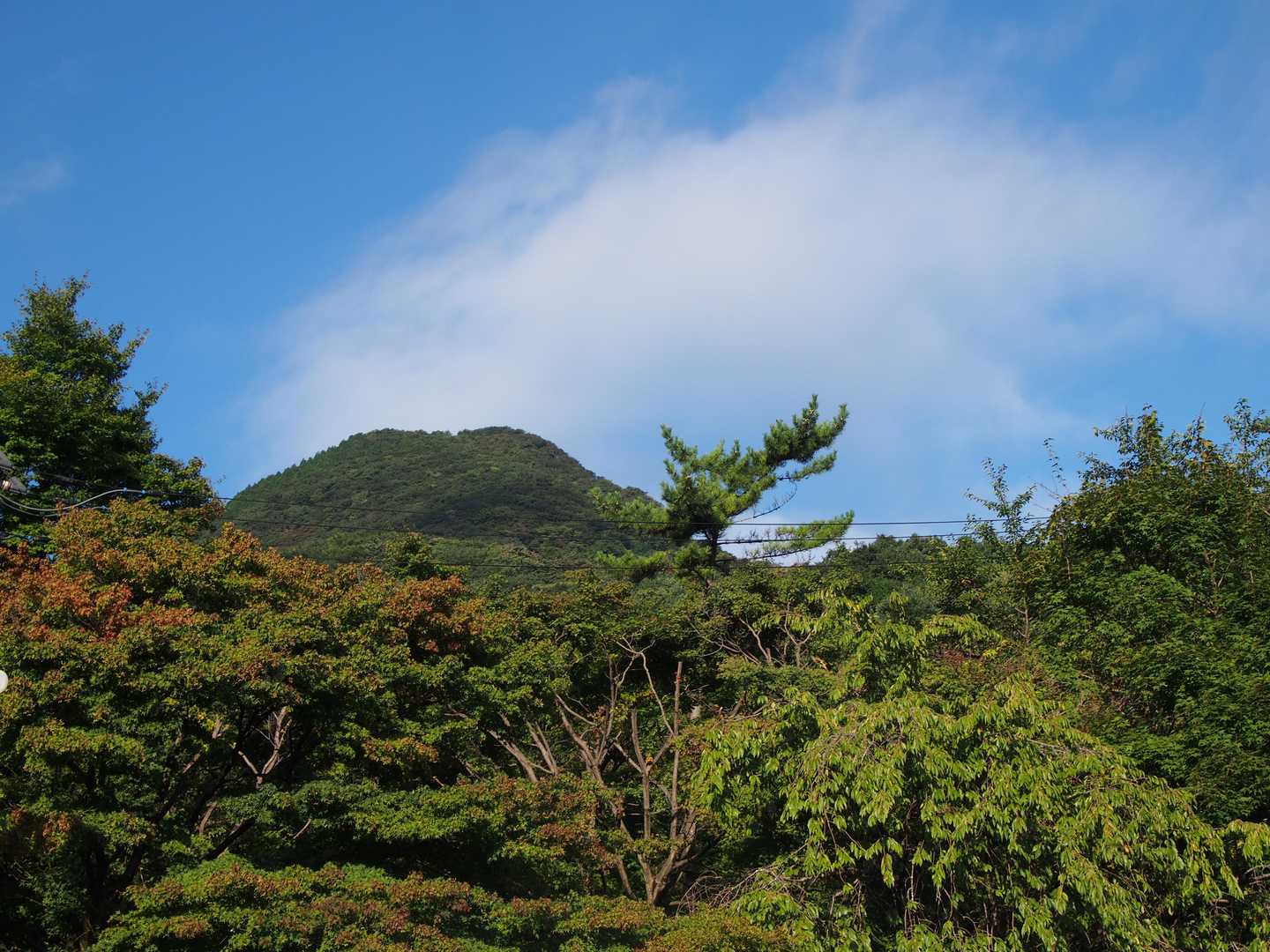 目の前にこれから登る水沢山が見えます