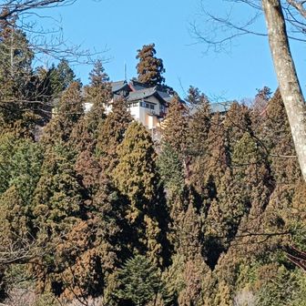 御嶽神社が見える。