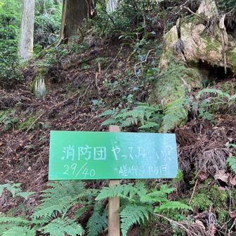 嵯峨消防団の看板が続きます