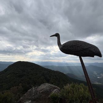開聞岳と東岳と鶴♪