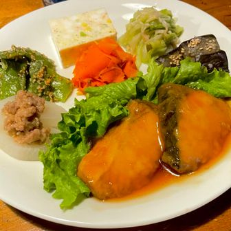 夕食は魚の南蛮漬け味噌風味。おいしい😋