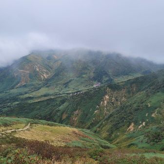 そしてー
ガスの中から白山～赤い屋根の室堂も👀🎶