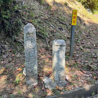 赤坂古道の町石は殆ど復元物だがここのは本物ぽい。