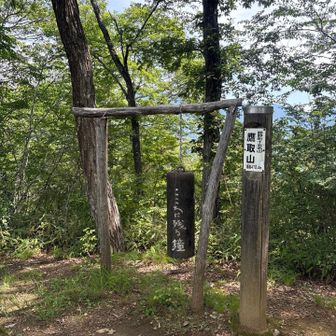 鷹取山　鐘あり。最近は熊避けに便利