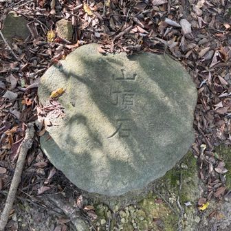 行きでは気づかなかった山頂石