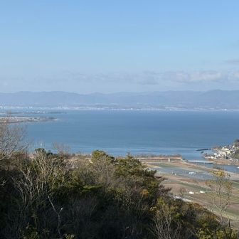 長命寺港と琵琶湖