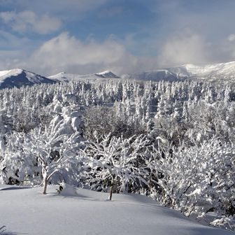 大松倉～三ツ石(左奥に頭だけ)～小畚～大深岳～源太ヶ岳