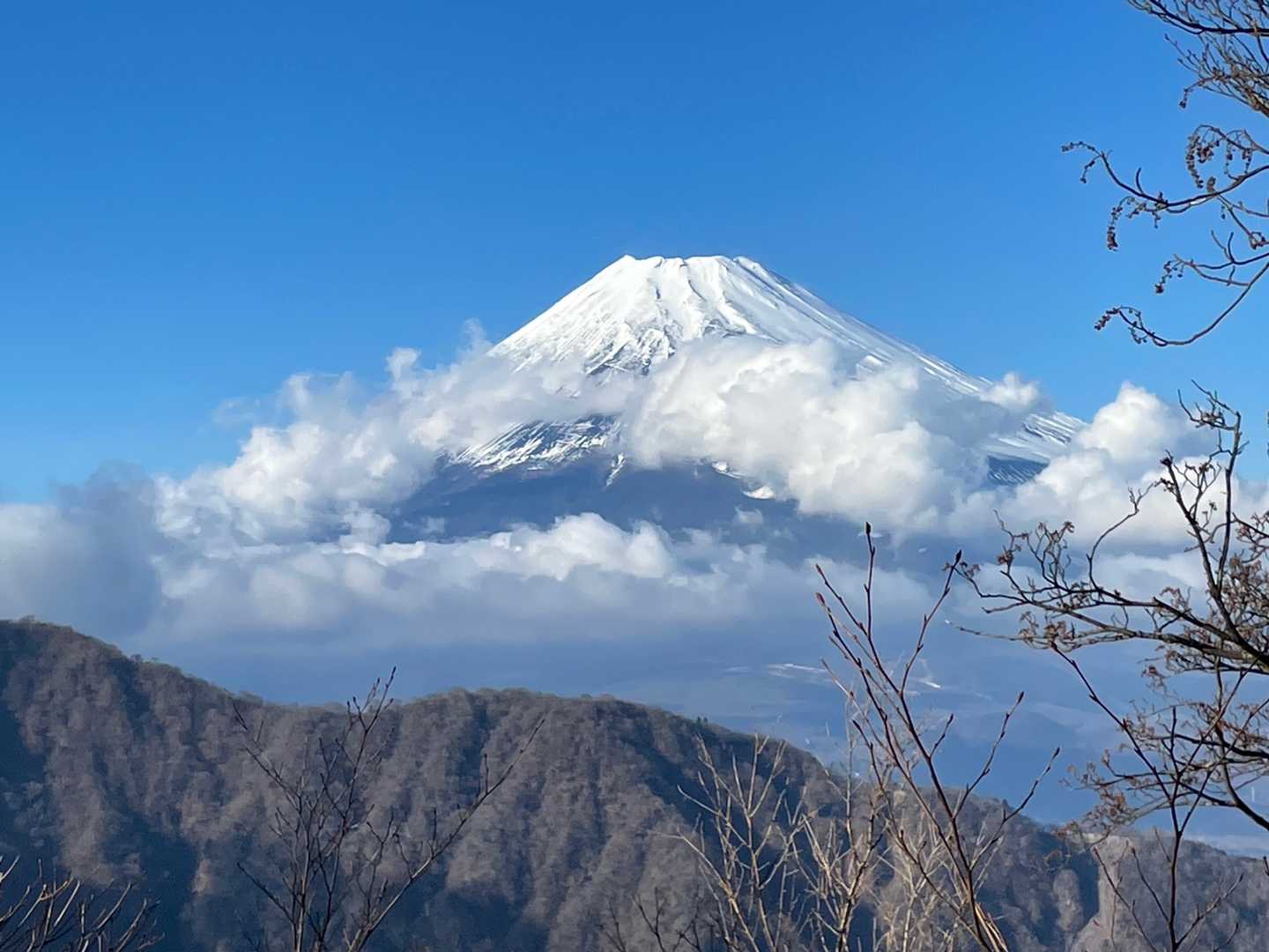 位牌岳から綺麗な富士山が見えてホッと安心😮‍💨