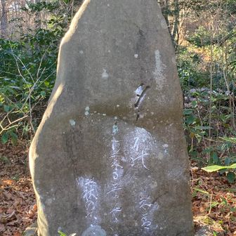 雁金森からは眺望は得られない。頂上近くに歌碑あり。国道へ出る直前に急坂となり林ごしに福浦島の赤い橋や雄島が見え隠れする。