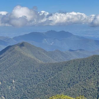 トムラウシ山越に久山岳方向（剣山🦆）