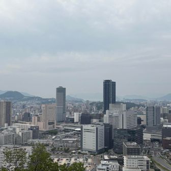 奥宮からの風景
出発時点の広島駅が正面に見えます