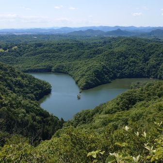何と貯水池の形が
天使が羽を広げたようなふうに見える事から
「天使の青い羽」と呼ばれていて
人気の映えスポットになっています。
（天使ではなくカモメのように見えると
　友人（女性）の談）

また、ハート型にも見える事から
「青いハート💙」とも呼ばれています。

どちらにしても
そう見えるんだから素敵ですよね😊✨️

ちなみに
前日までまとまった雨が降っていて
貯水率が高く、青空が広がってる晴天の日だと
水面に青空が映って
より青く見えますよ🙂