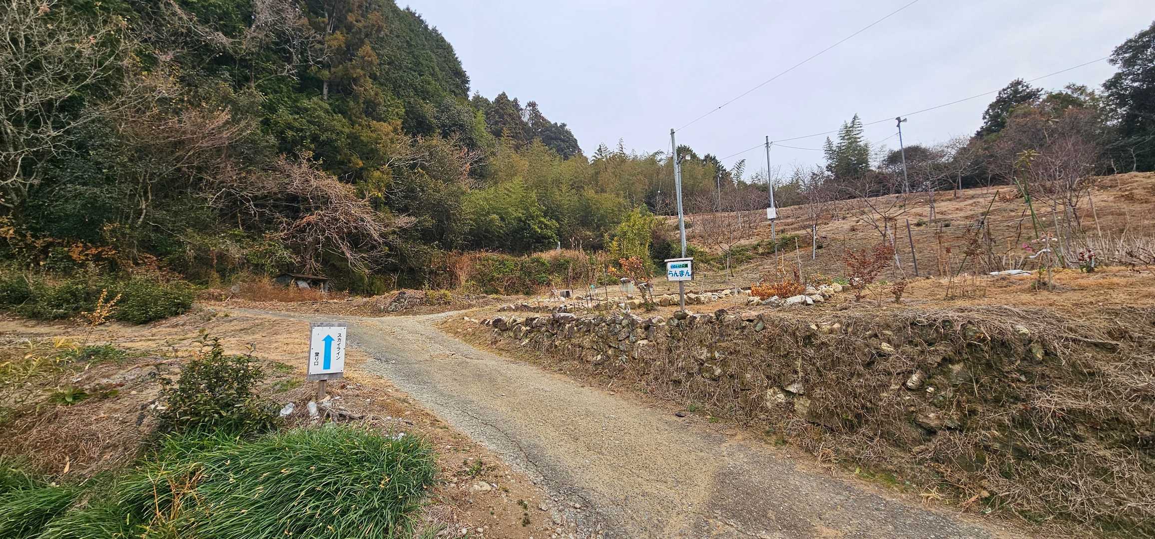 案内板に従ってスカイラインへ