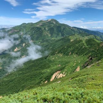 御舎利山から白山御前峰を望む