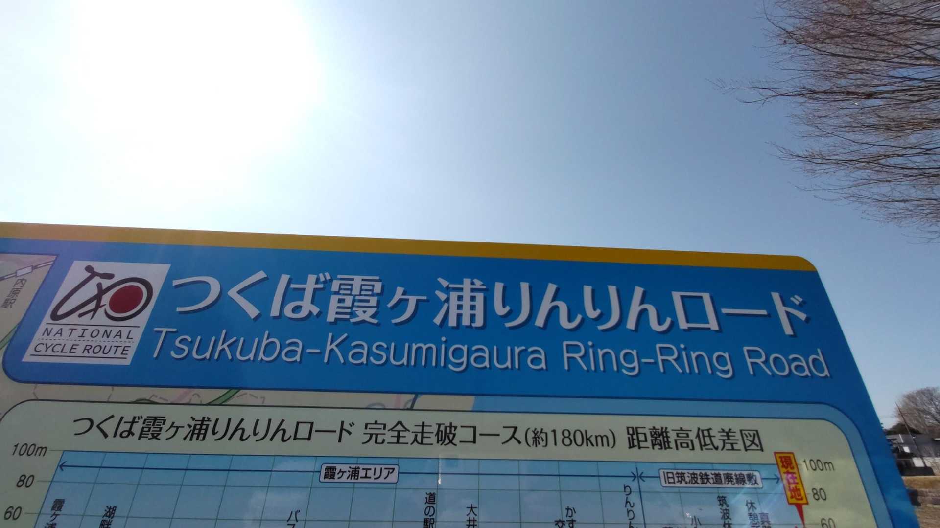 初のつくばりんりんロードの駐車場。家から遠かった🥲